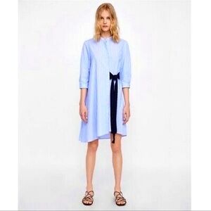 NWOT ZARA Basic Cotton Button Down Dress. Size L.
